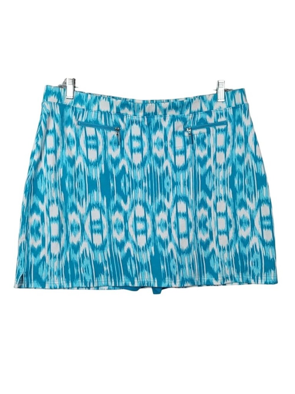 Jones New York Sport Women Skort Blue White XXL Shorts Zip Pockets Pull On Skirt